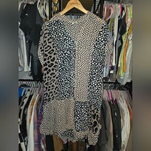 Umgee Black and Cream Spotted Dress